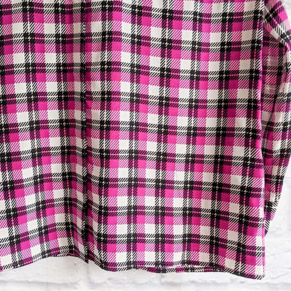 Joie Plaid Silk Blouse Pink Size XS - Picture 5 of 8